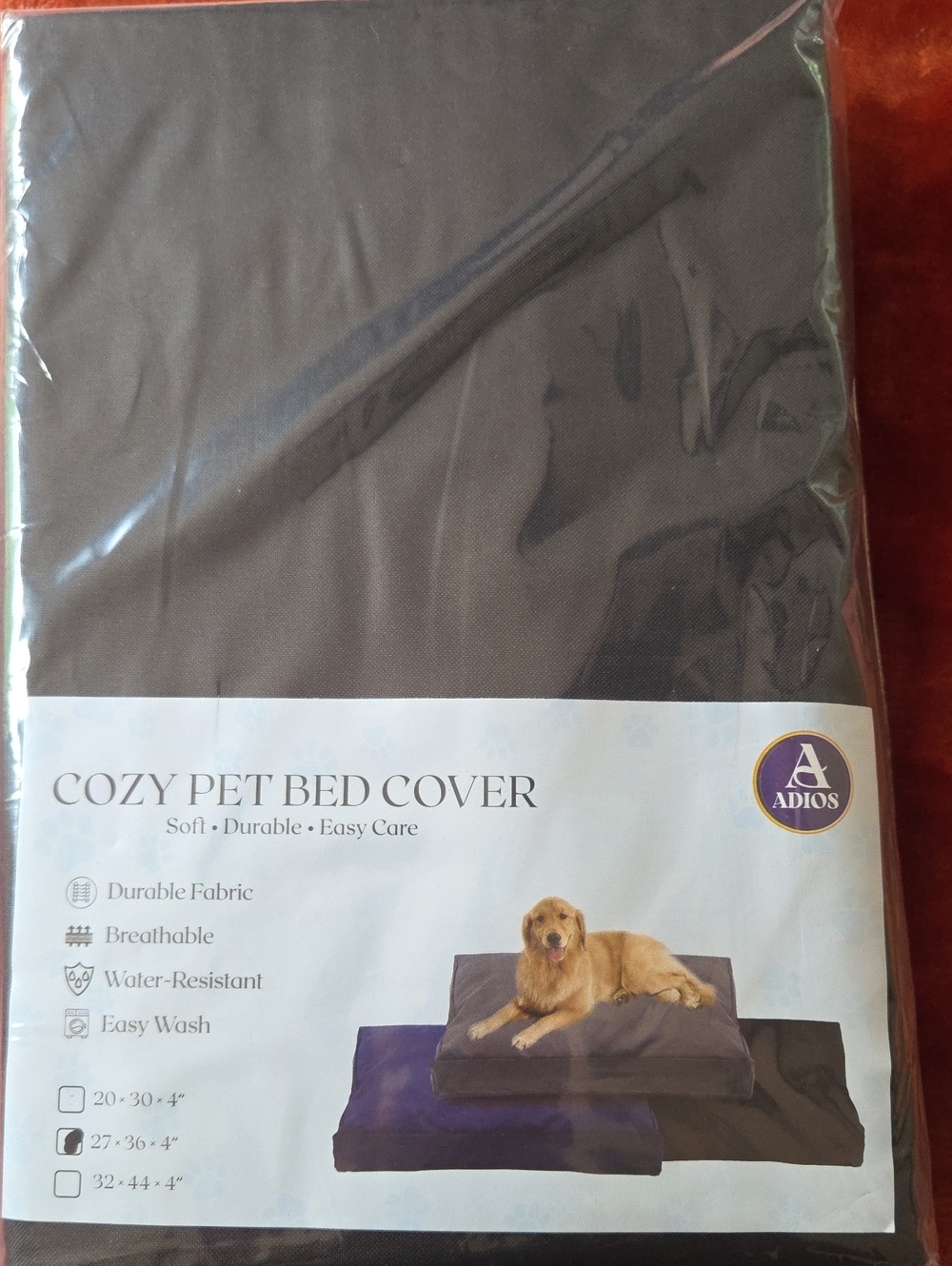 Cozy Pet Bed Cover in Black - Durable, Water-Resistant